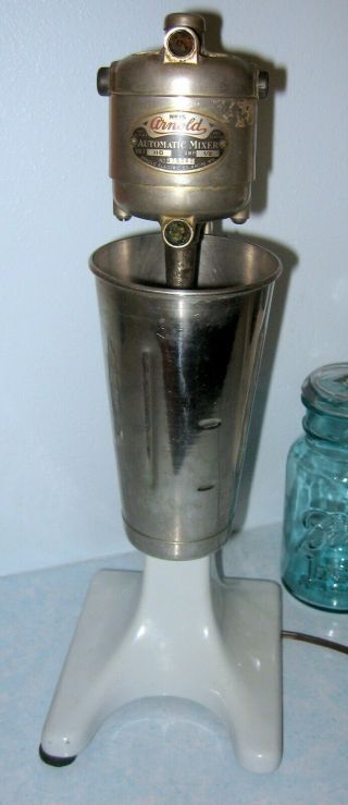 Vtg Arnold No 15 Electric Drink Mixer Milk Shake With Cup Pat 1923 Work