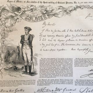 1853 Newspaper W Revolutionary War Hero Signatures & Bios Lafayette Ethan Allen
