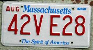 Massachusetts " Spirit Of America " License Plate