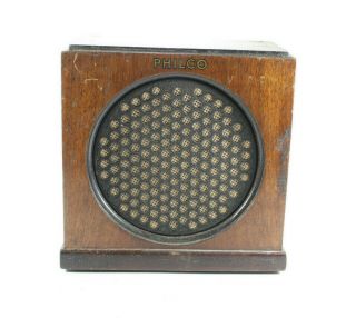 Philco Model 902 Auxillary Speaker Wood Cabinet Art Deco Vintage