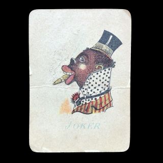 Rare Antique Joker Playing Cards Game Of Nations Asian Indian Black Americana