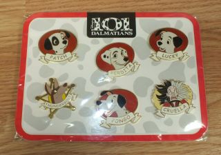 Disney Official Pin Trading Limited Edition 101 Dalmatians Pin Set Of 6