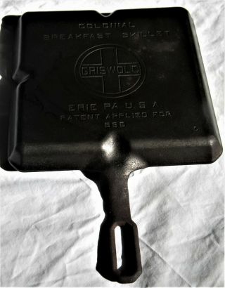 Vintage GRISWOLD CAST IRON COLONIAL Breakfast SKILLET 666 2