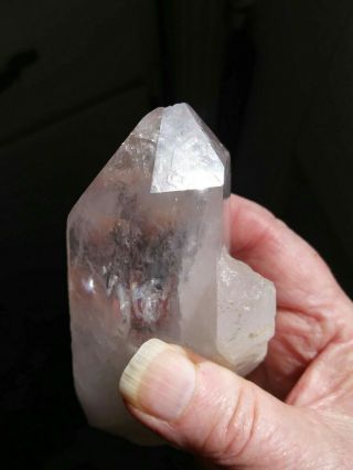 Large Lemurian quartz crystal,  multiple Isis faces multiple rainbows,  many stra 6