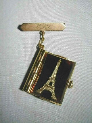French Vintage Paris Souvenir Pin - Photo Book Dangle