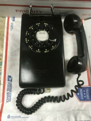 Western Electric Telephone Rotary A/b 554 Black Wall Phone 3 - 60