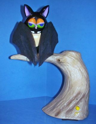 Htf Gemmy Spinning Singing Bat Animated Halloween Prop " You Spin Me Right Round "