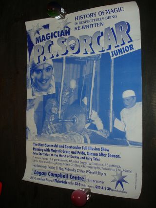 Illusion Magic Show Magician P.  C Sorcar Jr Poster Flyer Auckland Nz Logan Center