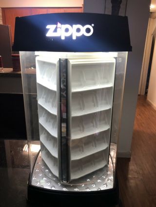 Zippo Lighter 60 Count Rotating Light Up Display Case Without Key