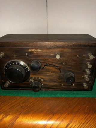 Crosley Model 51 Wood 1914 Tube Radio Regenerative Receiver Project Collectible
