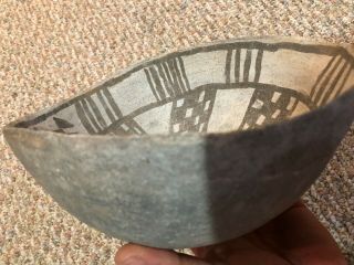 Larger Pre - Columbian Anasazi Mesa Verde Black - on - White Bowl circa 1100AD 6