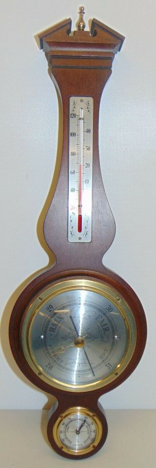 Vintage Airguide Banjo Style Barometer Weather Station Wall Hanger Thermometer