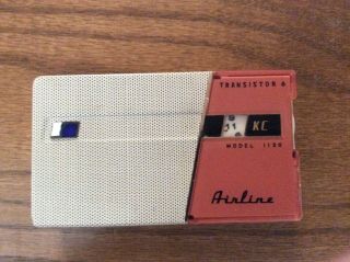 Vintage Airline 1130 Transistor Radio With Leather Case