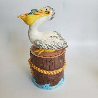 Pelican Harbor Cookie Jar By Clay Art 2001 Rare