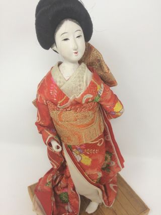 12 " Vintage Nishi Style Japanese Geisha Girl Old Doll Japan Kimono Asian Art