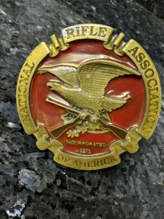 Vintage National Rifle Association Nra Medallion Ensignia Cover Collectible