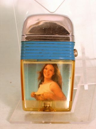 Scripto Lighter With Pin Up - Woman Pulling Up Her Blouse