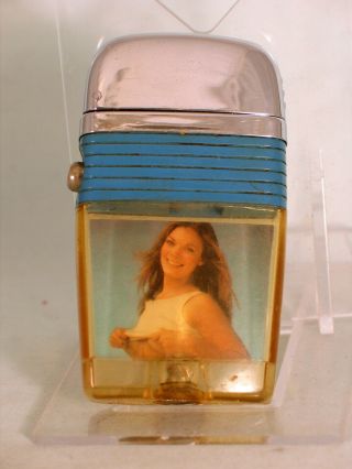 Scripto lighter with pin up - woman pulling up her blouse 3