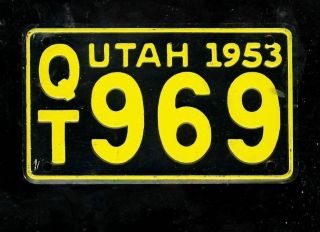 1953 Wheaties Cereal Premium License Plate - Utah