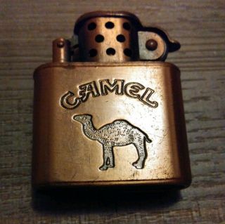 Vintage Camel Lift Arm Trench Lighter Copper Brass Finish Sparks