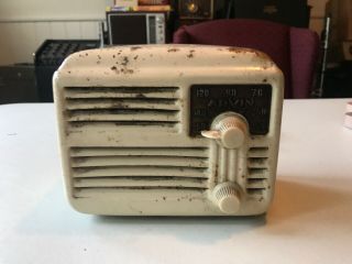 Vintage Antique Arvin Metal Tube Radio 444a Powers On