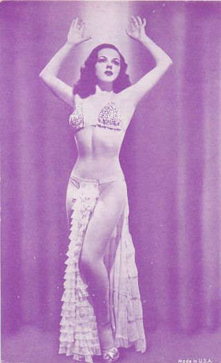 Set Of 4 Risque Semi - Nude Women Posing In Costume - Vintage Arcade Card