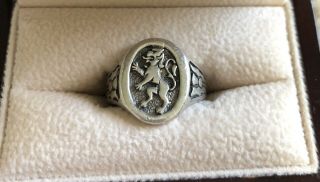 Women’s Silver Ring Vintage Scotland Lion Crest Side 6