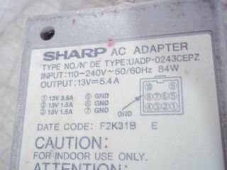 SHARP AQUOS LC20E1U LIQUID CRYSTAL TELEVISION OEM AC POWER SUPPLY UADP - 0243CEPZ 4