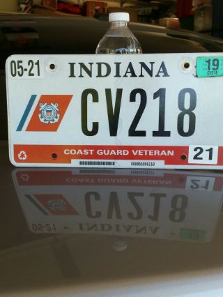 Indiana State Us Coast Guard Veterans License Plate