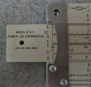 1960 Pickett & Eckel Model N 3 - T Power Log Slide Rule w/Leather Case Made in USA 6