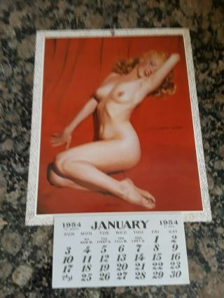Vintage 1954 Marilyn Monroe Calendar Golden Dreams Pin Up Nude Cond