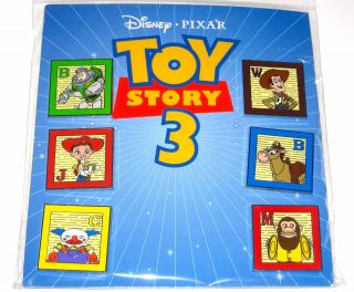 Disney Pin 13xset 6✿ Toy Story Buzz Lightyear Woody Bullseye Jessie Monkey Block
