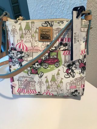 Nwt Dooney And Bourke Disney Downtown Mickey And Minnie Letter Carrier Crossbody