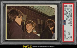 1964 Topps Beatles Color Paul,  Ringo,  John 57 Psa 8 Nm - Mt (pwcc)
