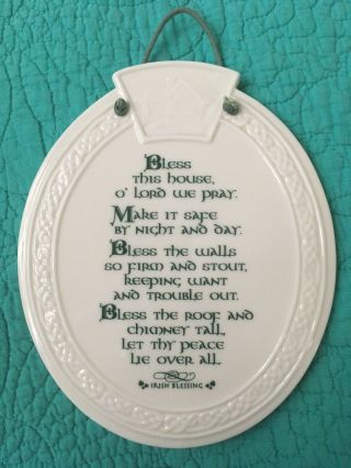 Ceramic Irish House Blessing Wall Plaque By Russ Berrie