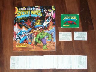Marvel Heroes Secret Wars 1986 Complete Loose Panini Set,  Empty Album &.