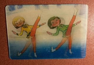 RESERVED 3D Stereo lenticular USSR Set 6 Pocket Calendars 1978 Figure skating 3