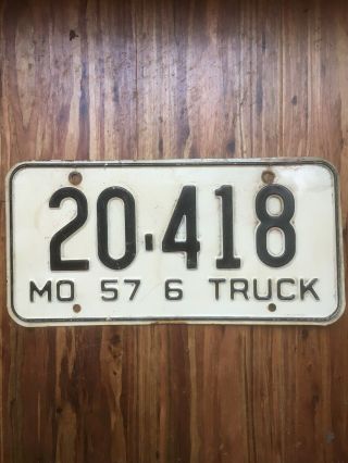 1957 Missouri Truck License Plate No.  20 - 418
