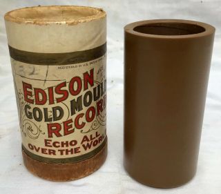 Antique Columbia Edison Old Cylinder Phonograph •brown Wax 2 - Minute Record 3•