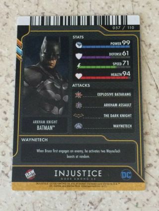 Injustice Arcade Card 57 Batman Arkham Knight FOIL Ultra Rare Series 2 2