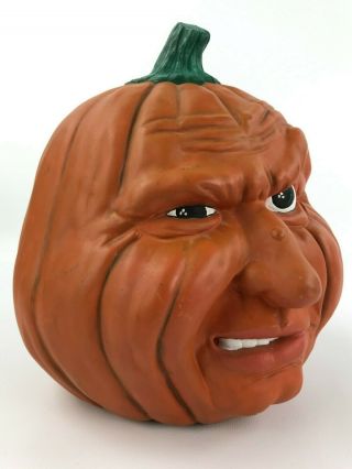 Vintage Scioto Mold Halloween Pumpkin Jack O Lantern W/ Human Face