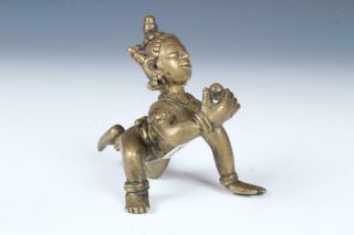 Antique Bronze Baby Krishna Statue