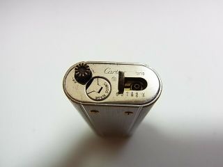 Cartier Paris Gas Lighter Oval Santos Silver Plated (h 8