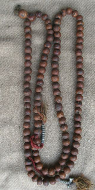 10 Mm 11 Mm 108 Beads Old Natural Bodhi Seed Tibetan Buddist Mala,  Nepal