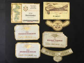 Vintage German Wine Bottle Labels 1940/50s H.  Sichel Sohne Riesling Germany 2