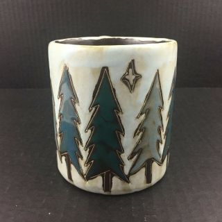 Christmas Pine Trees Star Mara Mexico Mug Fine Art Stoneware Mexican Pottery