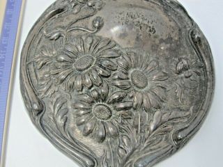Antique Sterling Silver Dressing Table Hand Mirror Art Deco Makeup Mirror