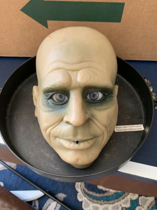 Gemmy Talking Butler Head Tray Dish Animated Prop Halloween Lifesize Decoration