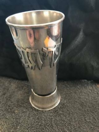 Antique Judaica Sterling Silver Kiddush Cup W/applied Hebrew Lettering
