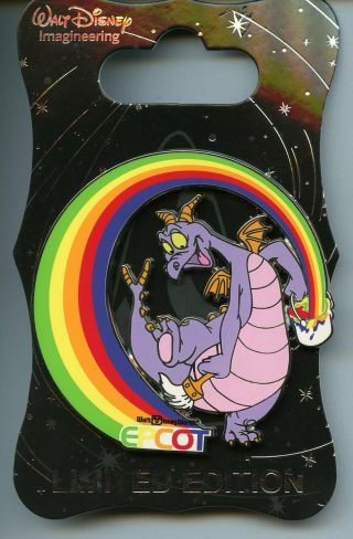 Wdi Disney 35th Anniversary Epcot Figment With Rainbow Jumbo Le 300 Pin